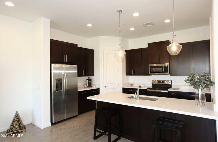 Remodeled kitchen with stainless appliances